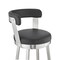 Armen Living Bryant 30" Bar Height Swivel Bar Stool in Brushed Stainless Steel Finish and Black Faux Leather LCBYBABSBL30 - alternate 2